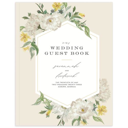 Floral Watercolor Wedding Guest Book - 
