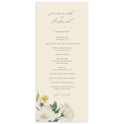 Floral Watercolor Wedding Programs - 