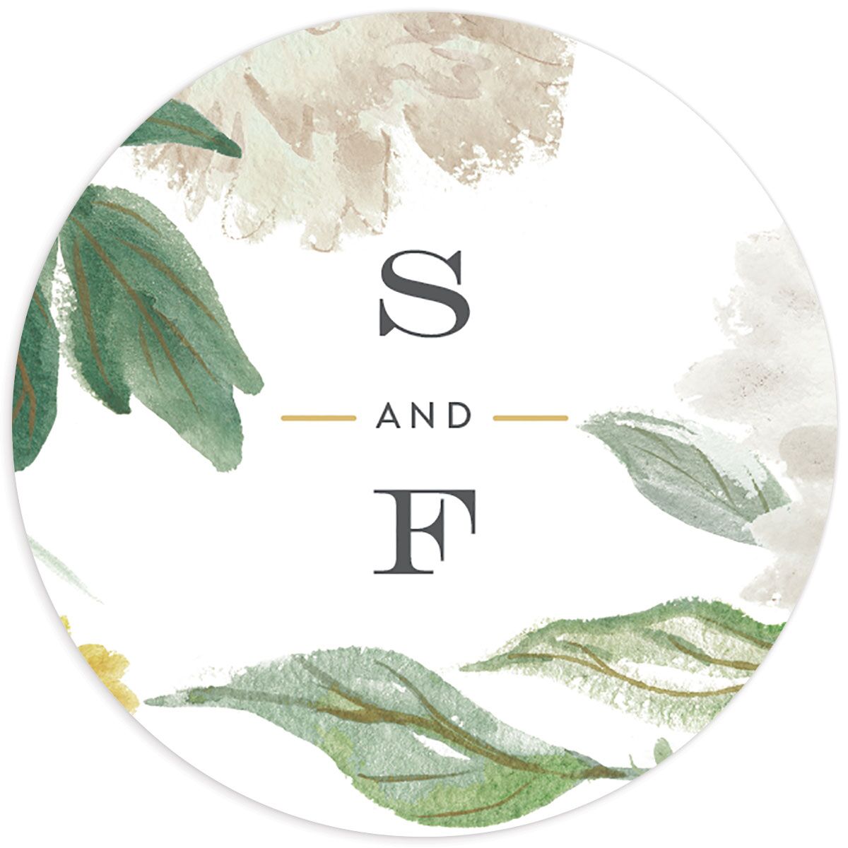 Floral Watercolor Wedding Stickers front