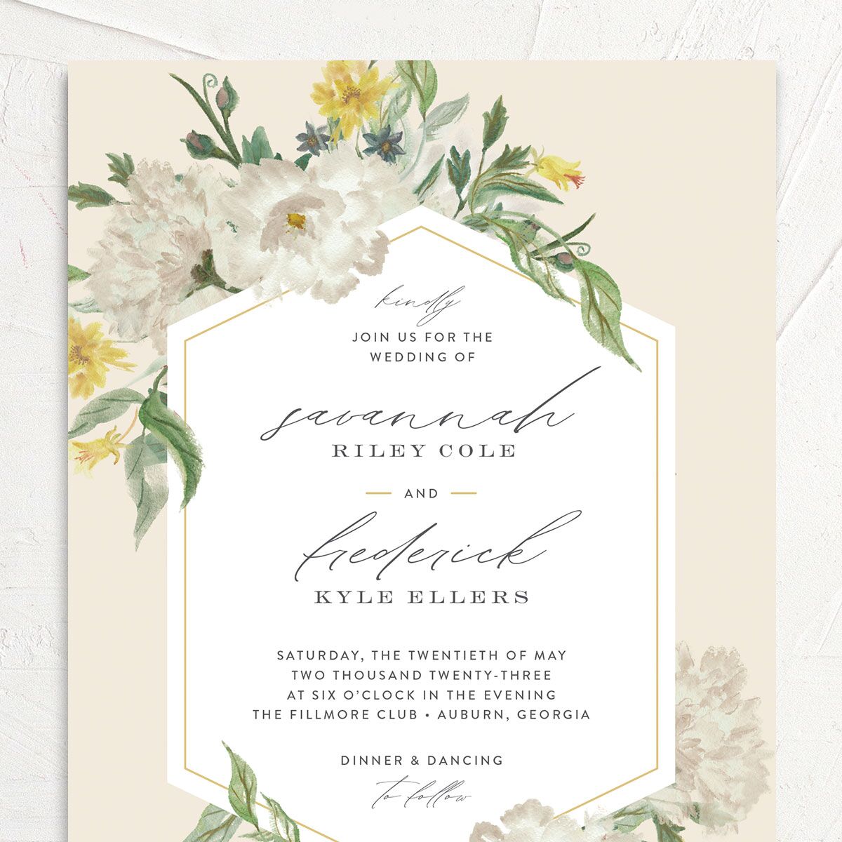 Floral Watercolor Wedding Invitations Jewel Green Signature No