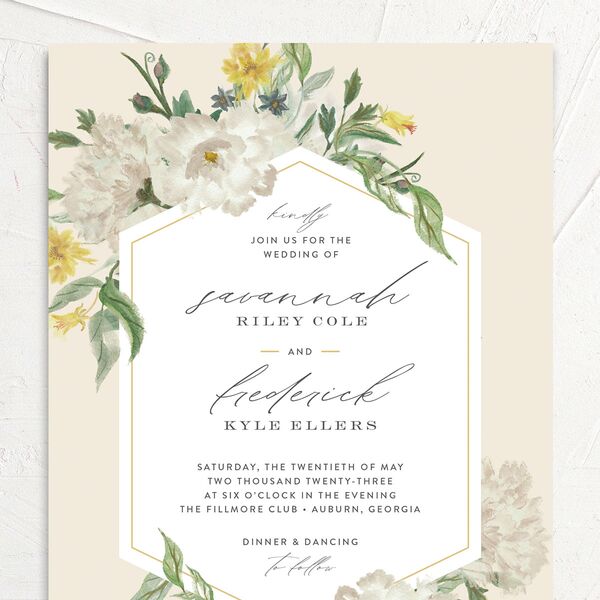 Floral Watercolor Wedding Invitations Jewel Green Signature No