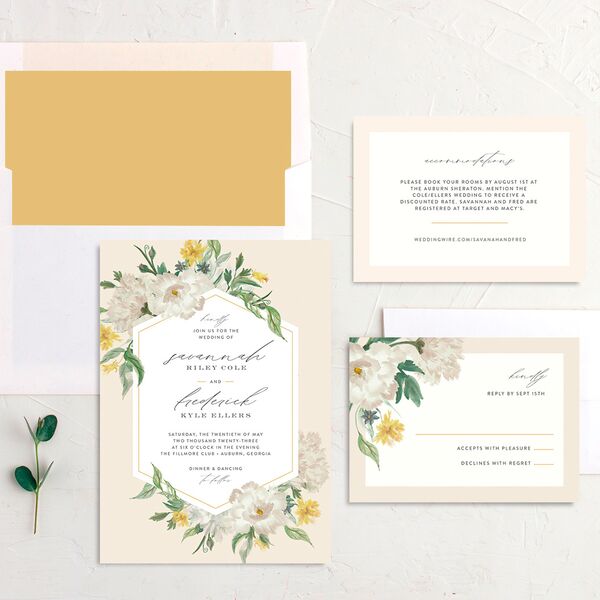 Floral Watercolor Wedding Invitations Jewel Green Signature No