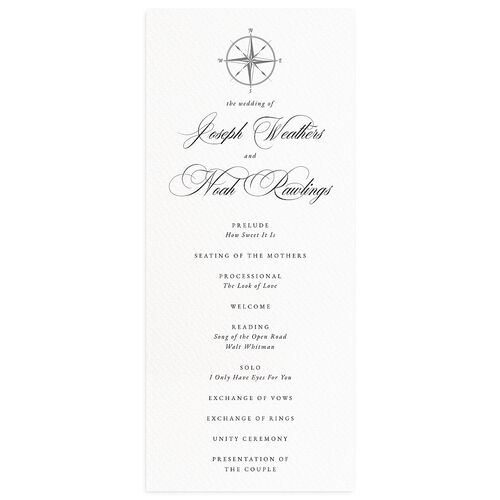 Formal Nautical Wedding Programs Midnight Signature