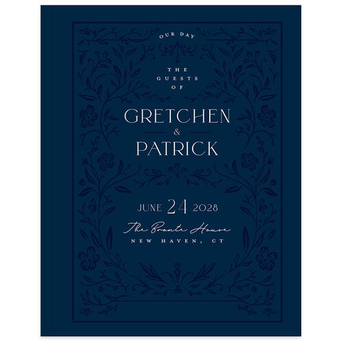 Storybook Filigree Guest Books Navy