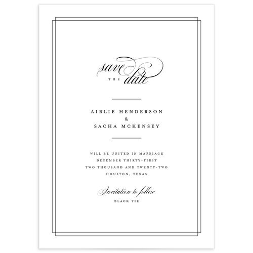 Sophisticated Script Save the Date Cards - 