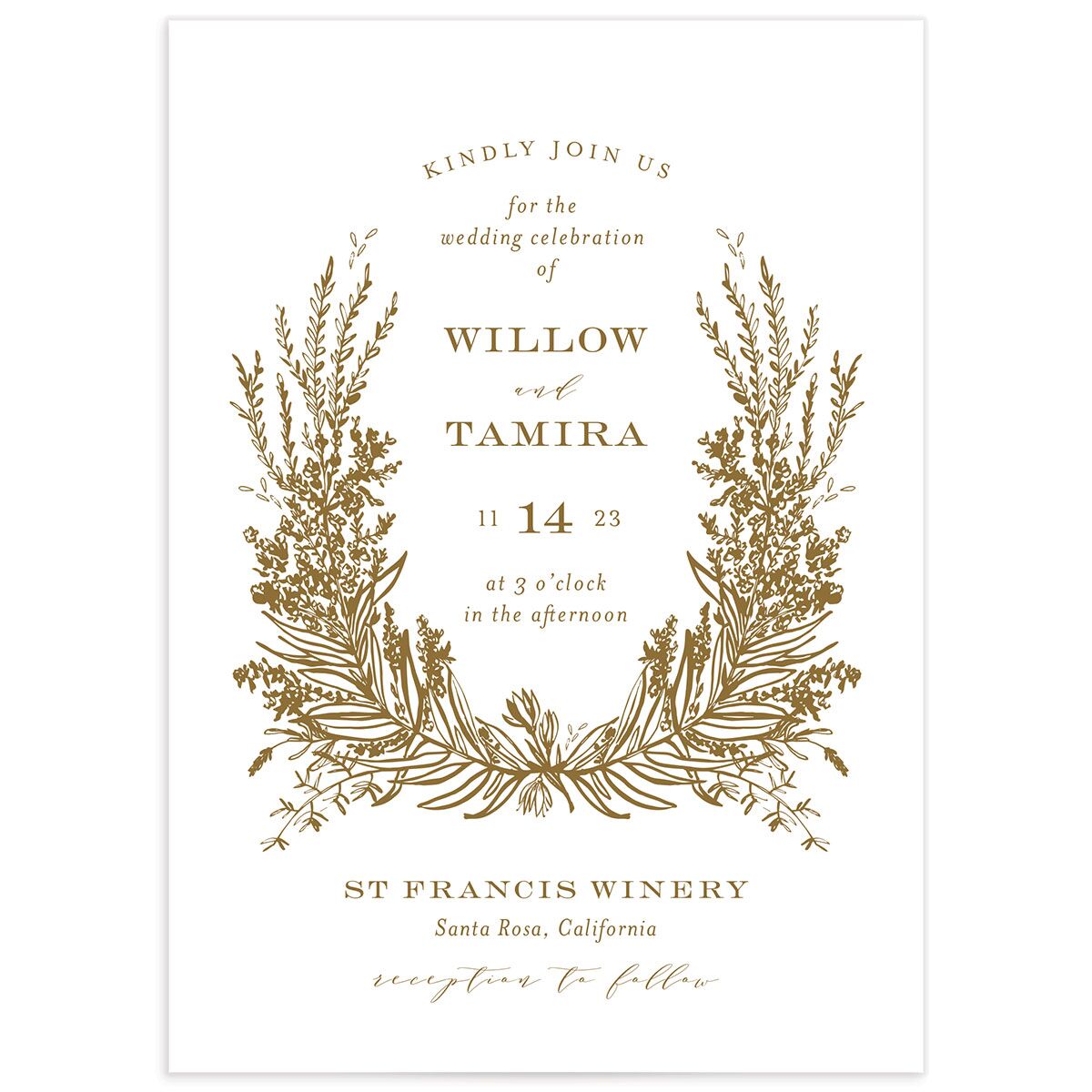 Elegant Laurel Wedding Invitations