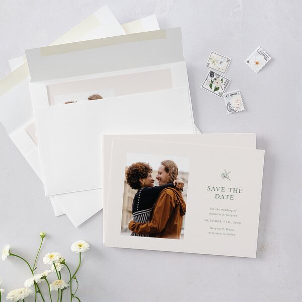Simple Rustic Wreath Save the Date Cards Eucalyptus Signature smooth Blank No Standard