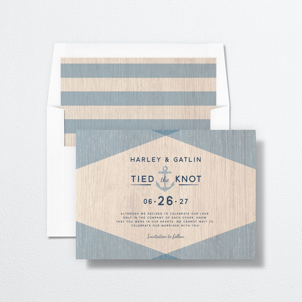 Vintage Nautical Change the Date Cards French Blue Signature