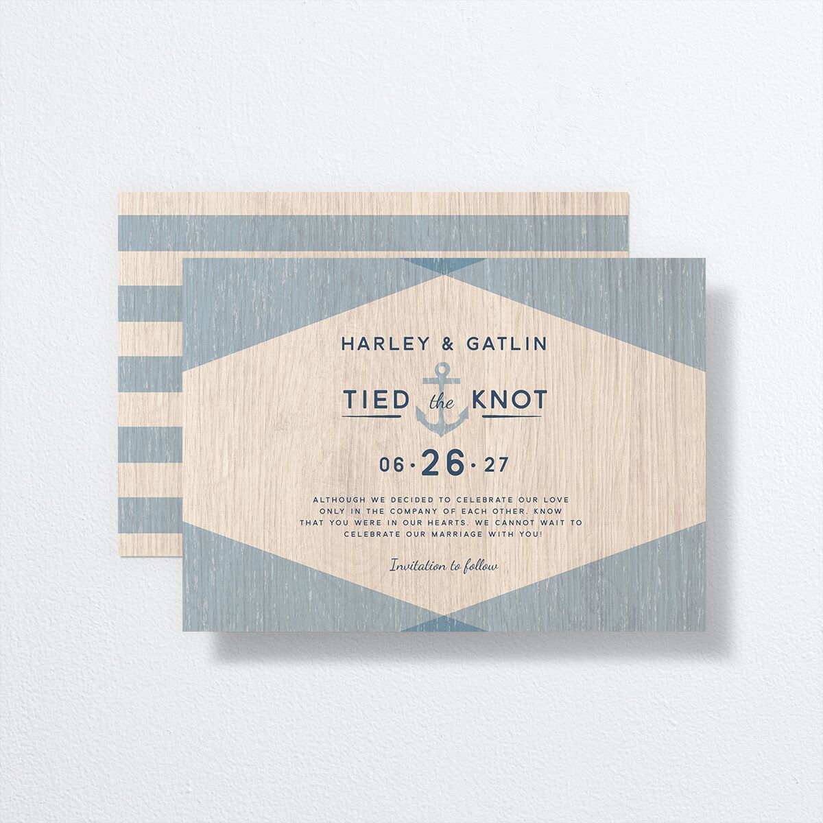 Vintage Nautical Change the Date Cards French Blue Signature