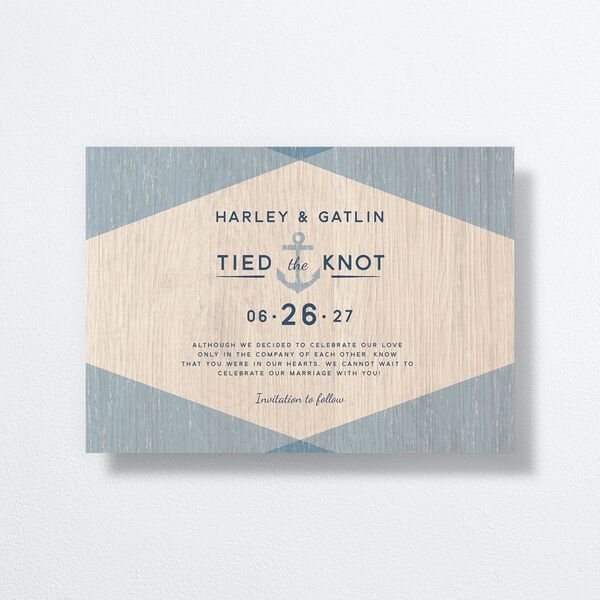 Vintage Nautical Change the Date Cards French Blue Signature