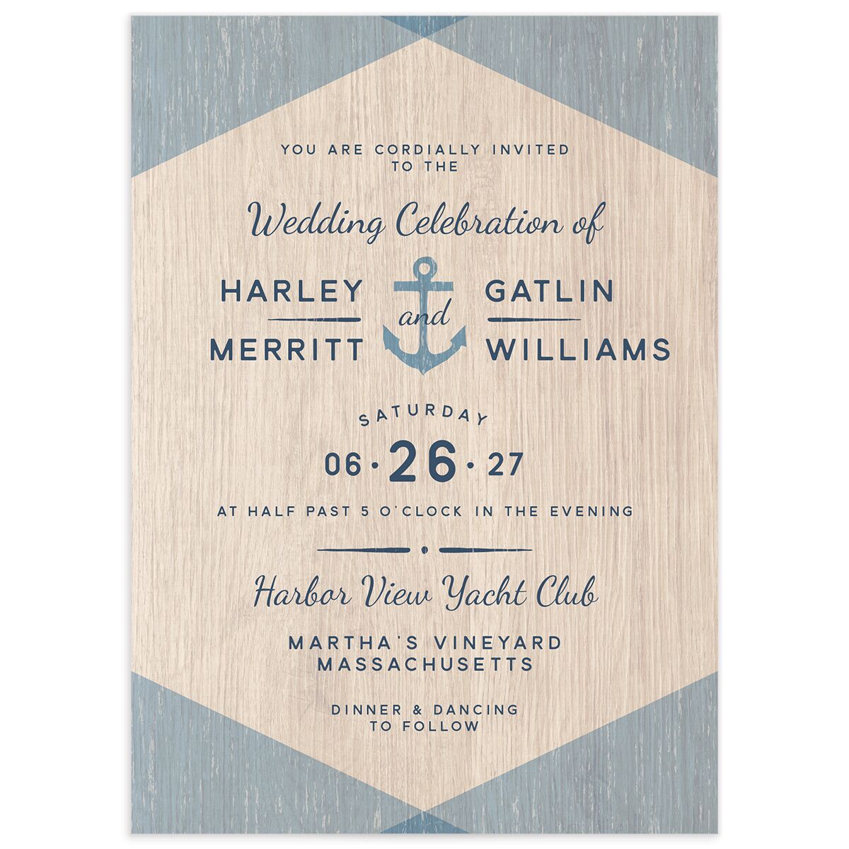 Vintage Nautical Wedding Invitations