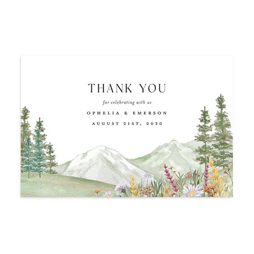 Elegant Mountain Wildflowers Thank You Postcards Moss