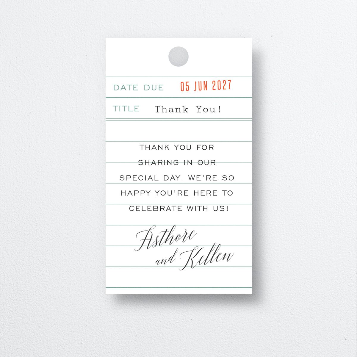 Vintage Library Favor Gift Tags Marigold Signature