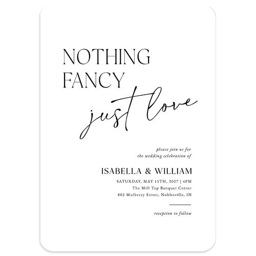 Nothing Fancy Wedding Invitations Pure White Signature Blank No Rounded