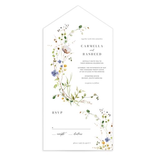 Delicate Wildflower All-in-One Wedding Invitations