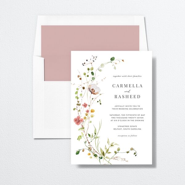Delicate Wildflower Change the Date Cards Peach Pink Signature