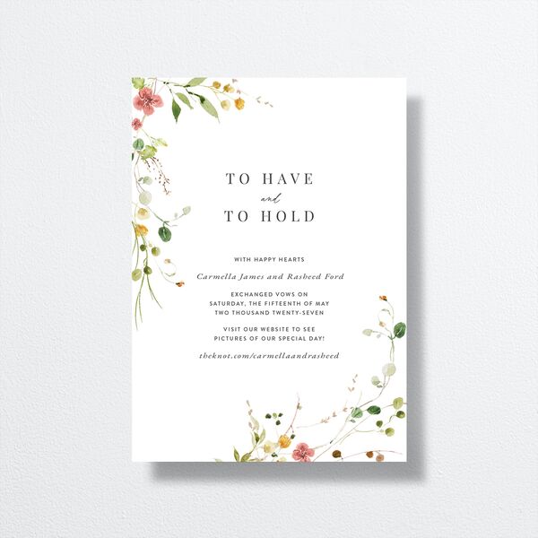 Delicate Wildflower Change the Date Cards Peach Pink Signature