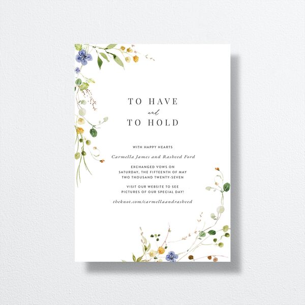 Delicate Wildflower Change the Date Cards front in White