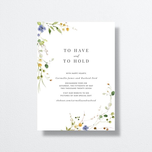 Delicate Wildflower Change the Date Cards Pure White Signature