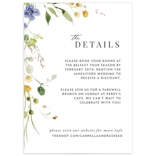 Delicate Wildflower Wedding Enclosure Cards