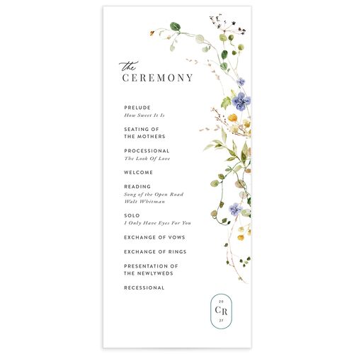 Delicate Wildflower Wedding Programs