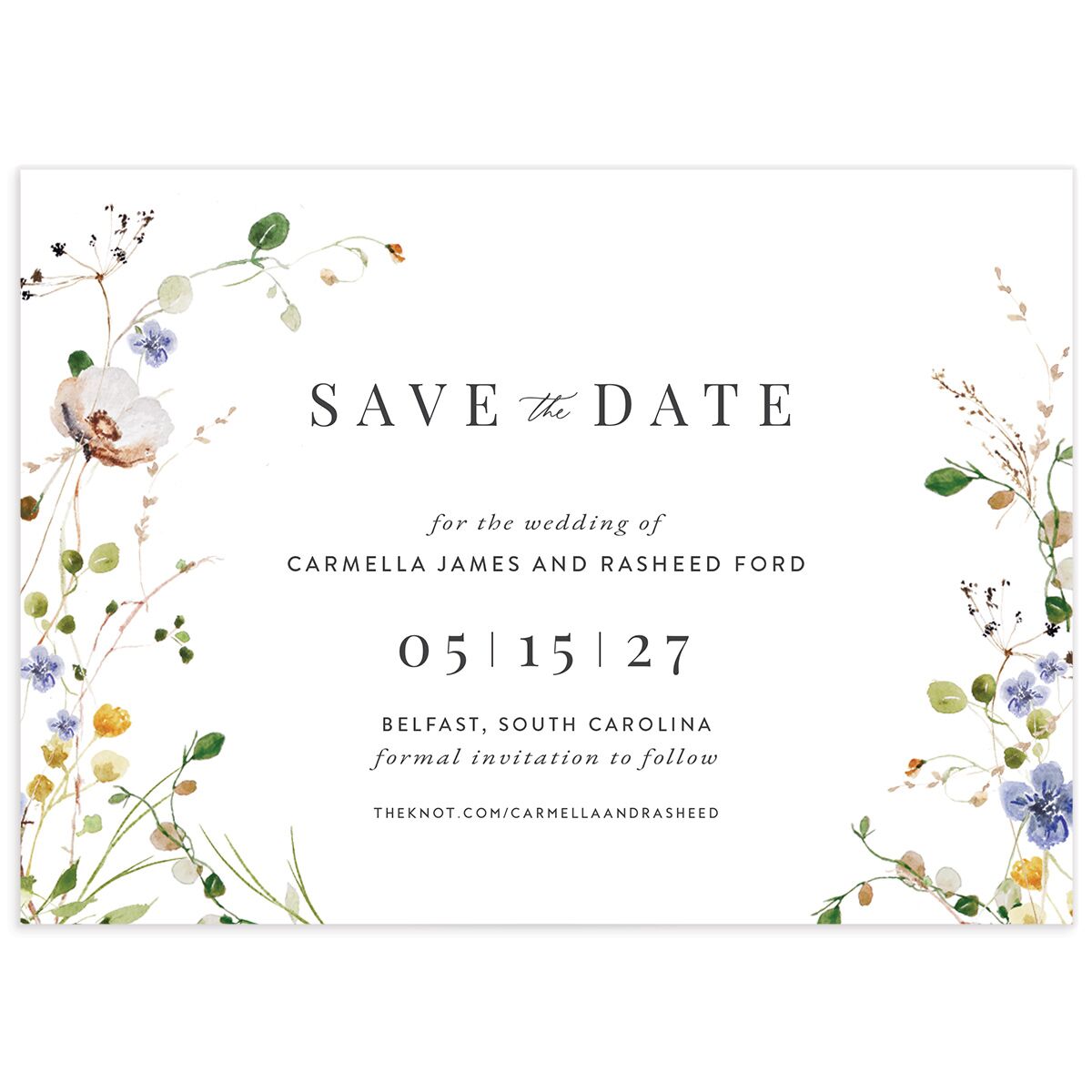 Delicate Wildflower Save The Date Cards