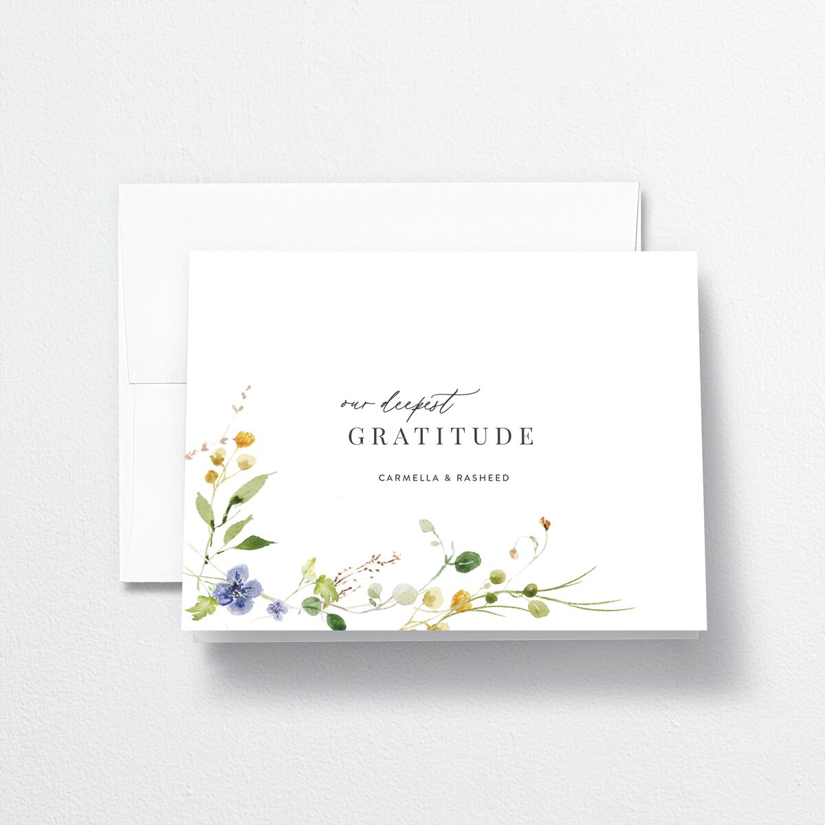 Delicate Wildflower Thank You Cards Pure White