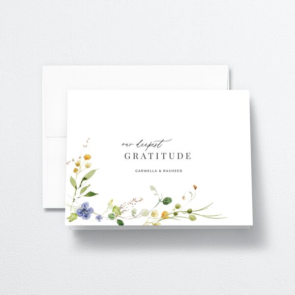 Delicate Wildflower Thank You Cards Pure White