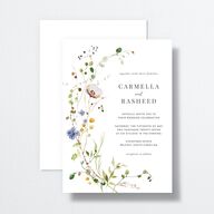 Delicate Wildflower Wedding Invitations Pure White Signature No Standard