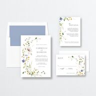 Delicate Wildflower Wedding Invitations Pure White Signature No Standard