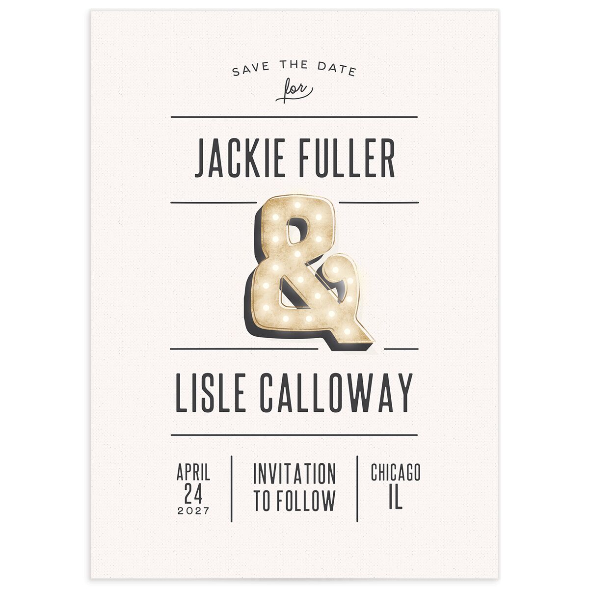 Industrial Marquee Save The Date Cards