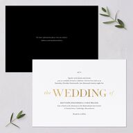 Classically Stated Wedding Invitations Pure White Gold No Signature Blank