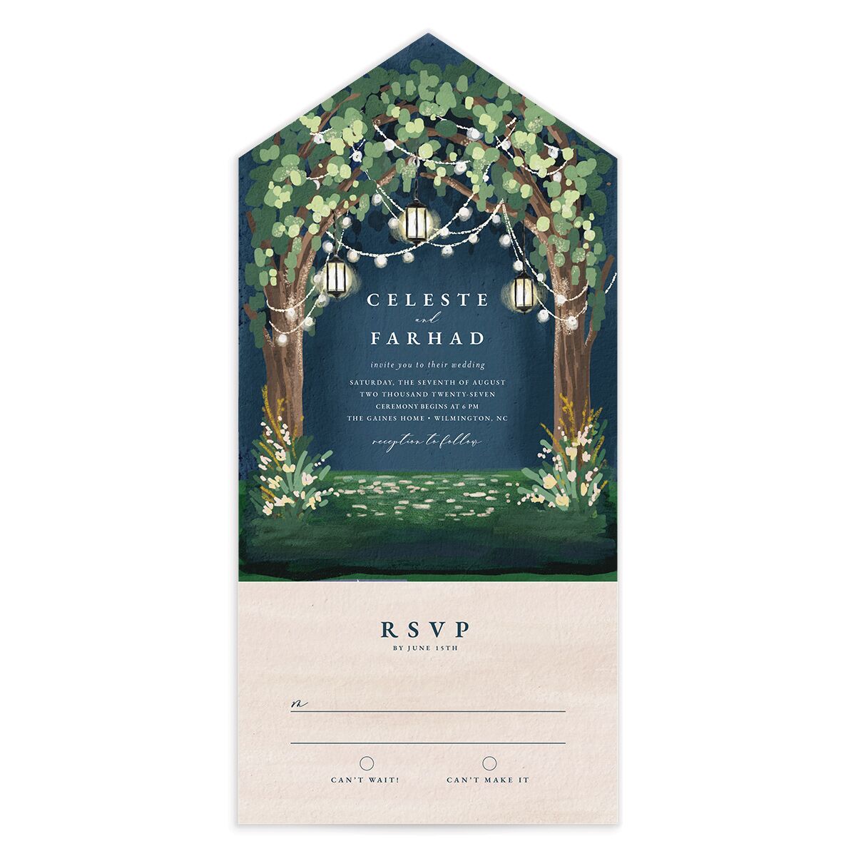 Illuminated Trees All-in-One Wedding Invitations