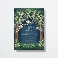 Illuminated Trees Change the Date Cards Moody Blue Signature