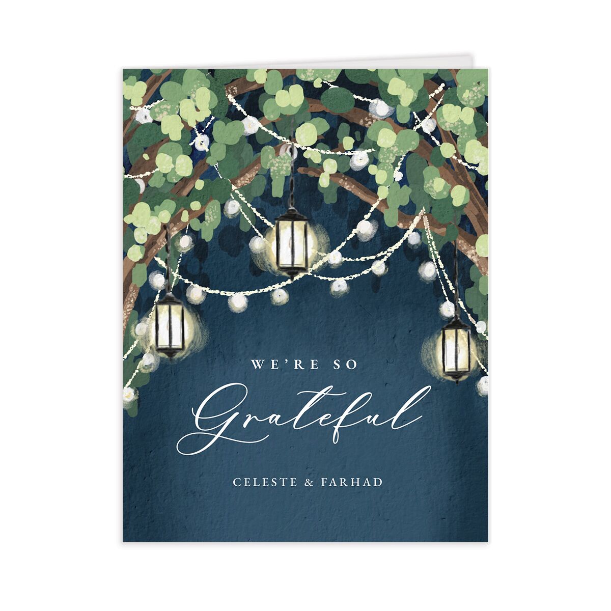 Illuminated Trees Thank You Cards