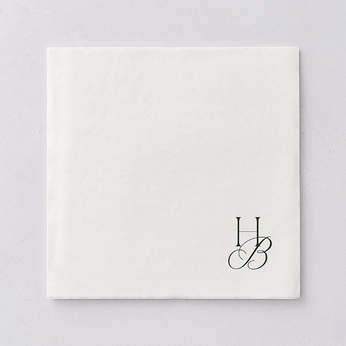 Refined Monogram Luncheon Napkins Dark Green Napkin Uncoined