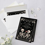 Halloween Tarot Skeletons Wedding Invitations Midnight Signature Blank No Standard