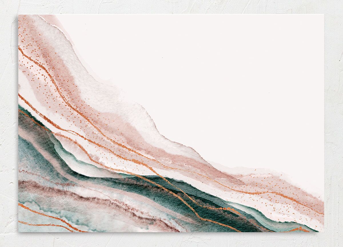 Abstract Wave Change the Date Cards Rose Pink Signature