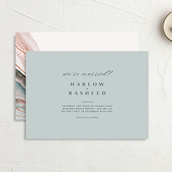 Abstract Wave Change the Date Cards Rose Pink Signature
