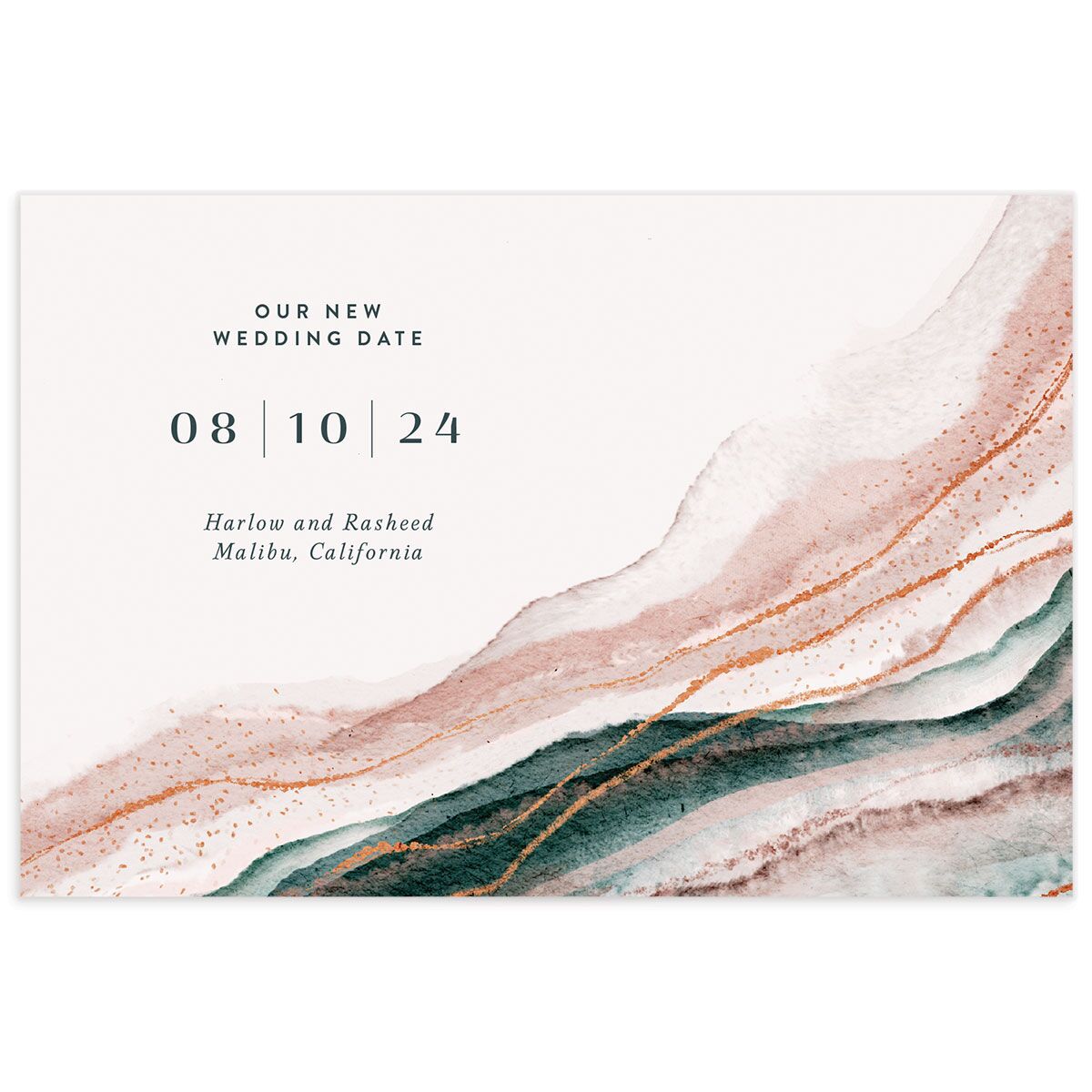 Abstract Wave Change the Date Postcards