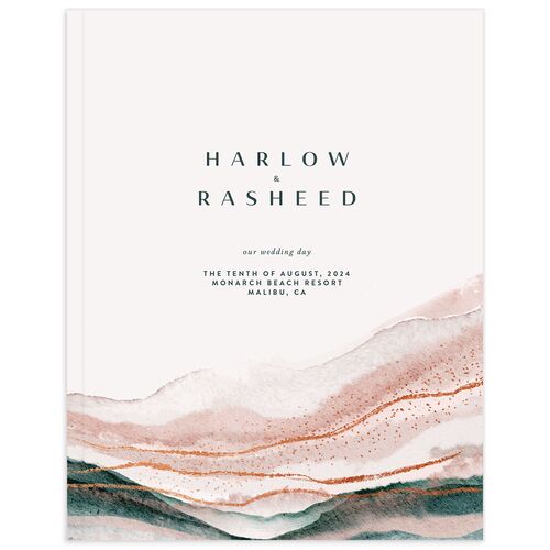Abstract Wave Wedding Guest Book - 
