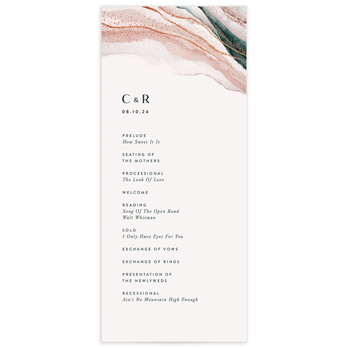 Abstract Wave Wedding Programs