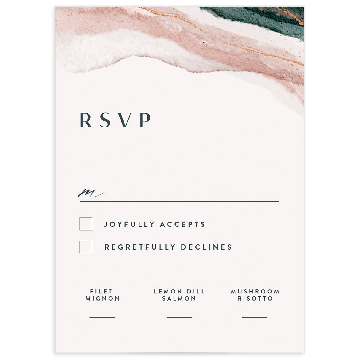 Abstract Wave Wedding Response Cards front