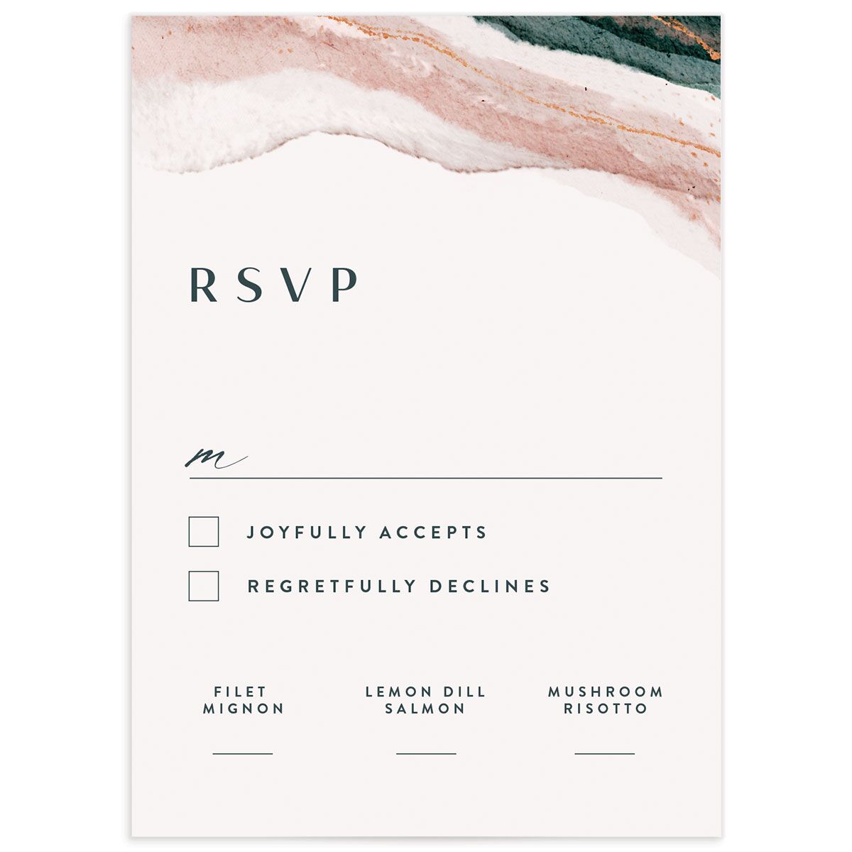 Abstract Wave Wedding Response Cards
