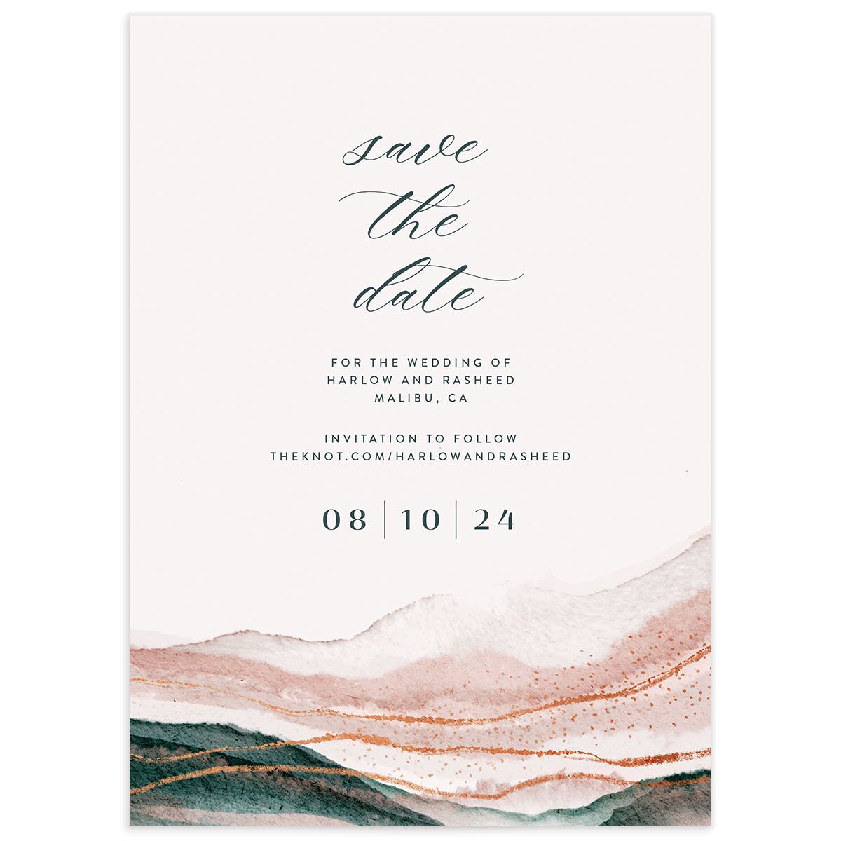 Abstract Wave Save The Date Cards