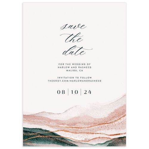 Abstract Wave Save The Date Cards - 