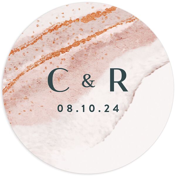 Abstract Wave Wedding Stickers front