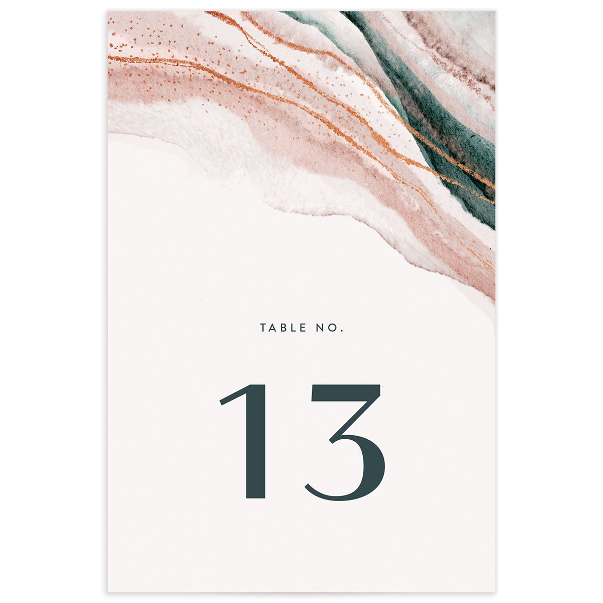 Abstract Wave Table Numbers Rose Pink Signature