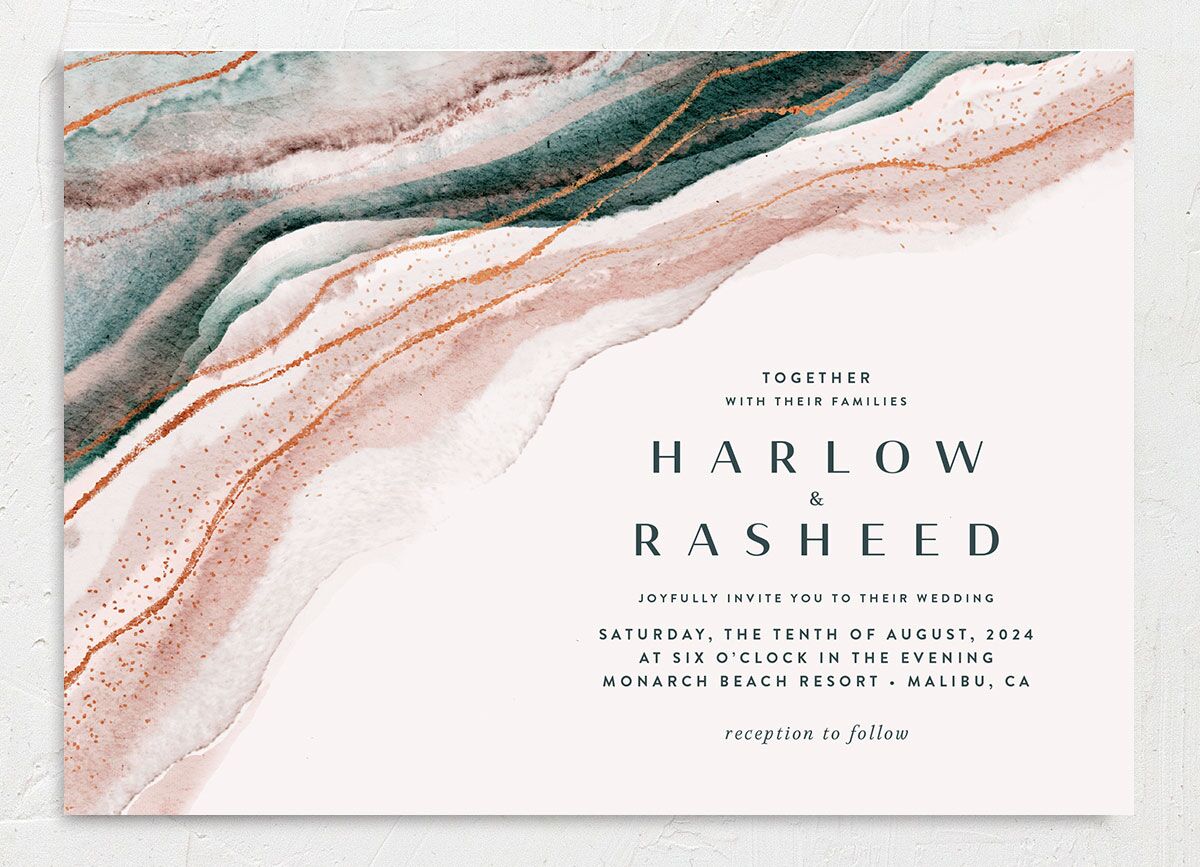 Abstract Wave Wedding Invitation front