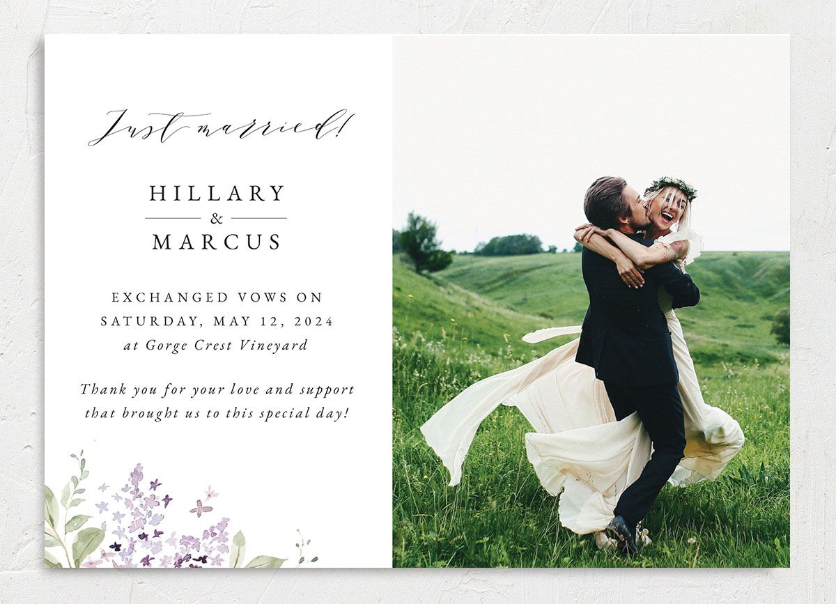 Delicate Lilac Change the Date Cards Amethyst Signature